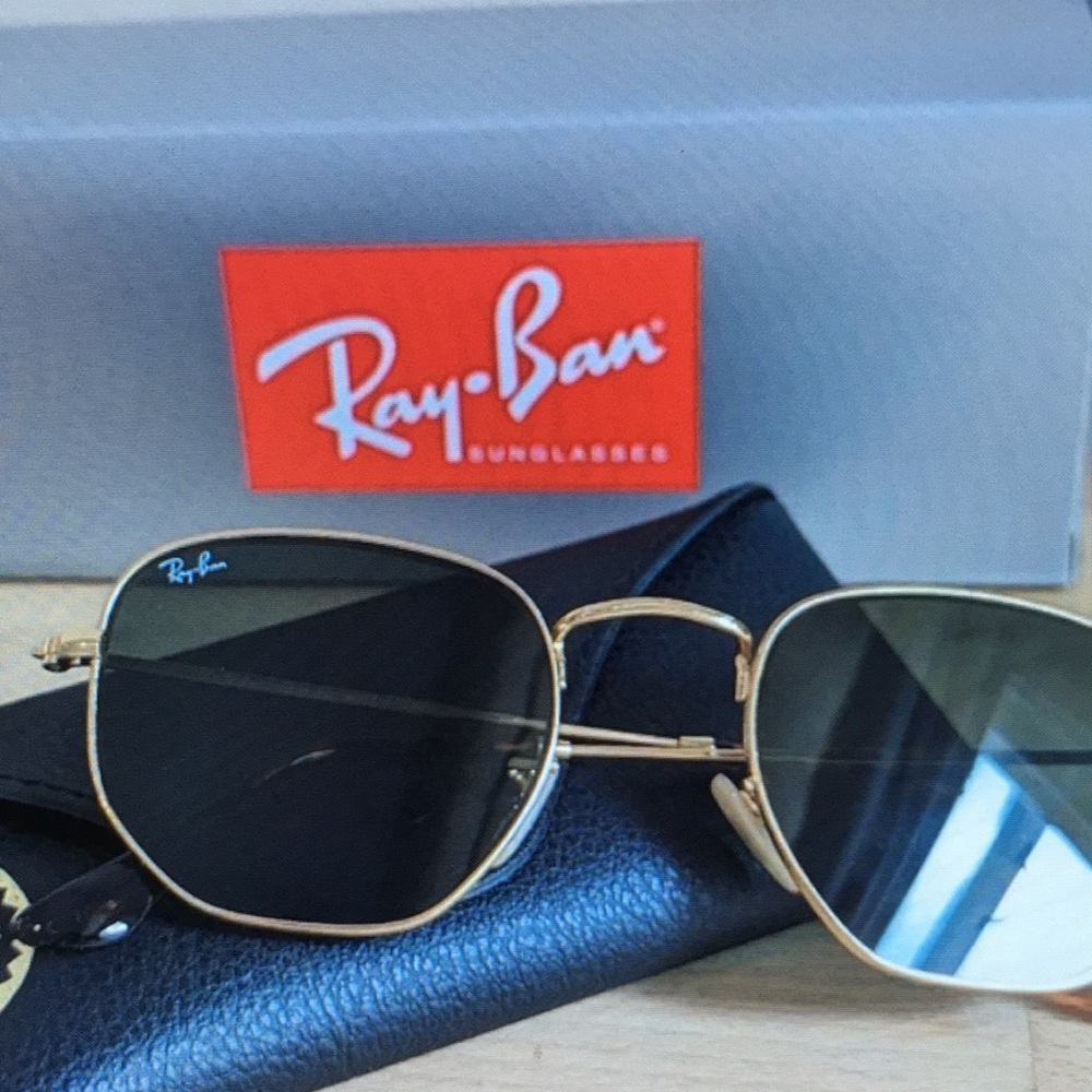 Ray-Ban Gold and Black Sunglasses